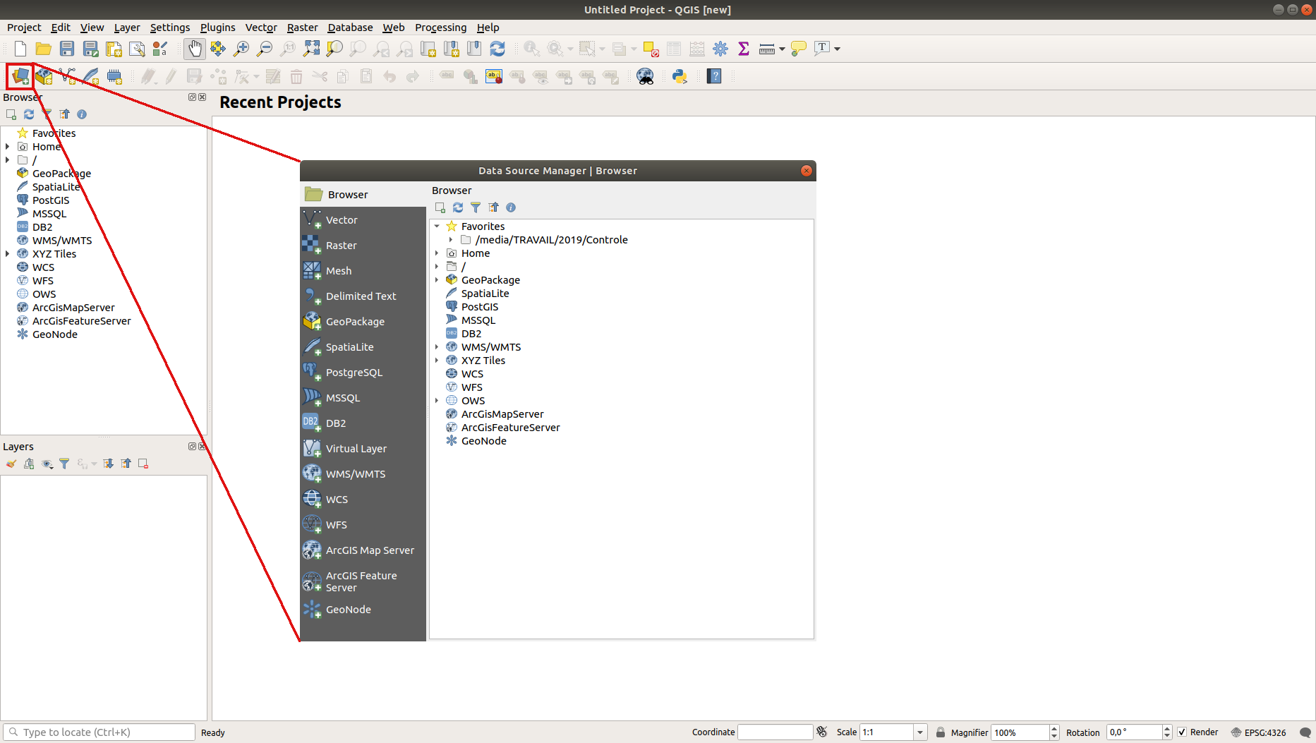Data Source Manager in QGIS (Training Manual)